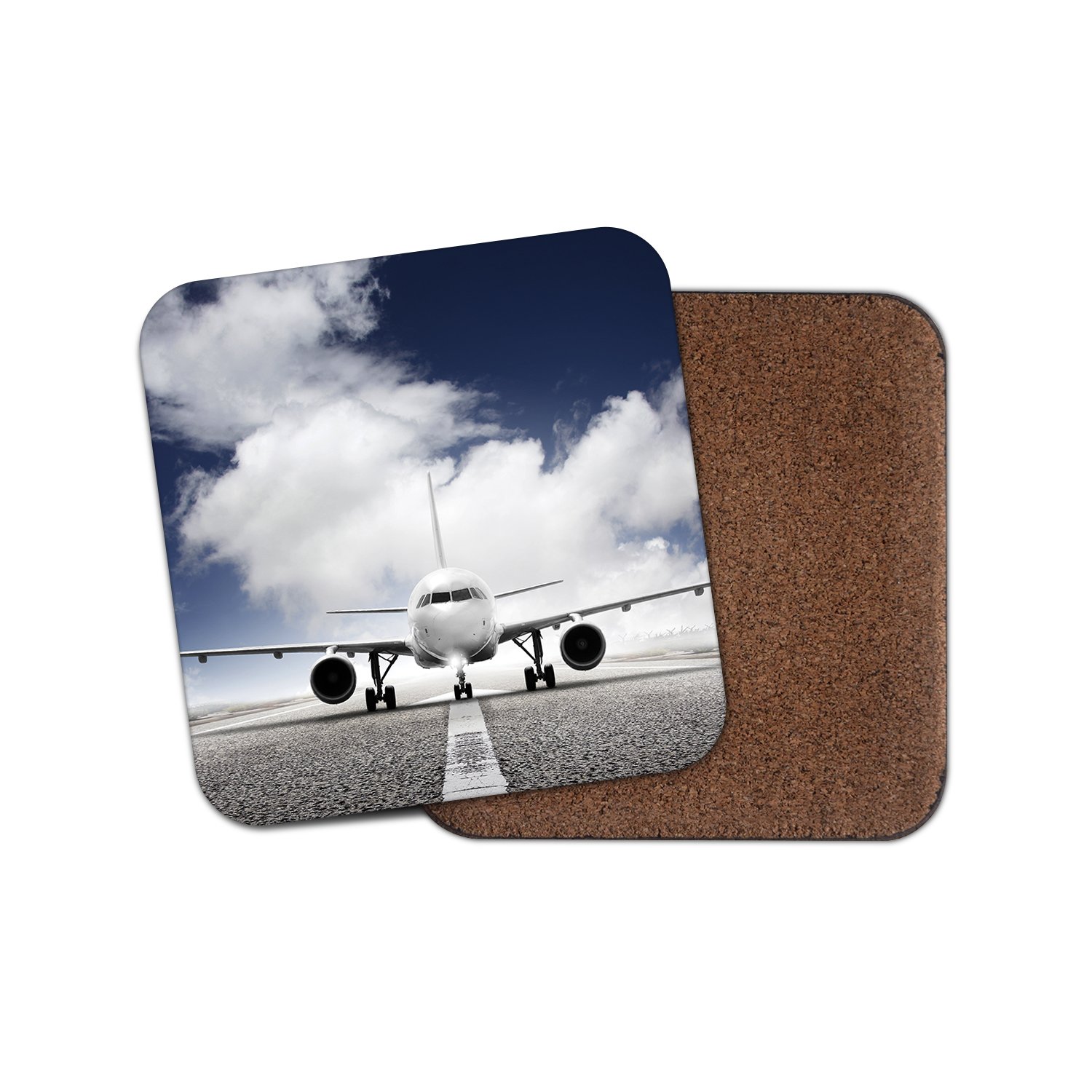 Destinationvinyl Multicolor 1 X Aircraft Cork Backed Drinks Coaster - Airplane Aeroplane Plane Flying #8224