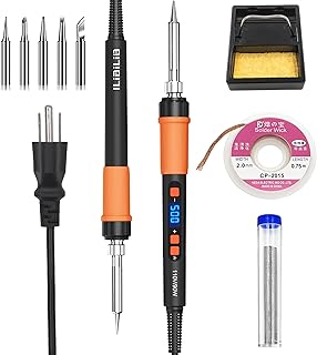 Soldering Iron, ILIBILIB 90W Soldering Iron Kit, 10-in-1 LCD Display Soldering Kit with Auto Sleep Mode, Temperature Control 356-932℉, Soldering Gun Kit with Solder Wick Braid,Stand, Solder Wire, Tips