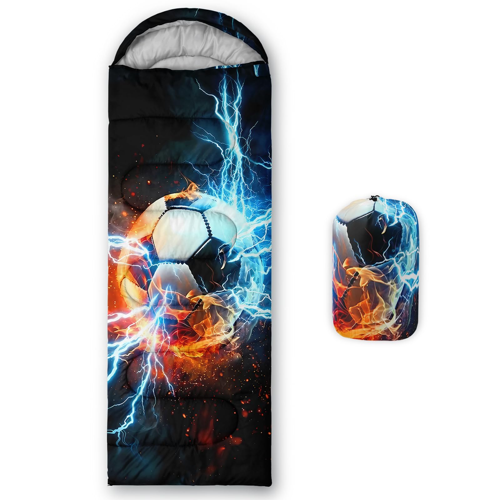 QOOMO Ball Flower Camping Sleeping Bags,3 Season Warm &amp; Cool Weather,Lightweight,Waterproof Sleeping Bags for Adults &amp; Kids,Traveling,and Outdoors,Camping Gear Equipment