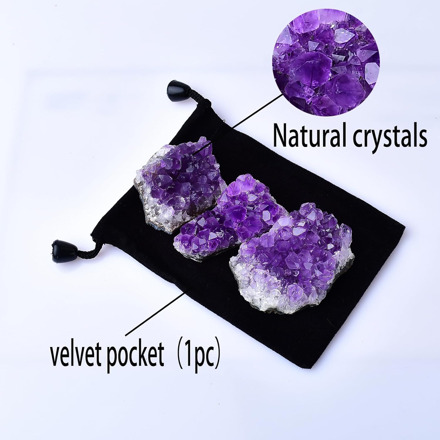 Natural Amethyst Crystal Cluster Healing Stones Raw Amethyst Rock Healing Crystals Energy Balance Reiki Meditation and Spiritual Growth (1Pc 0.16-0.22 LB) - Image 3