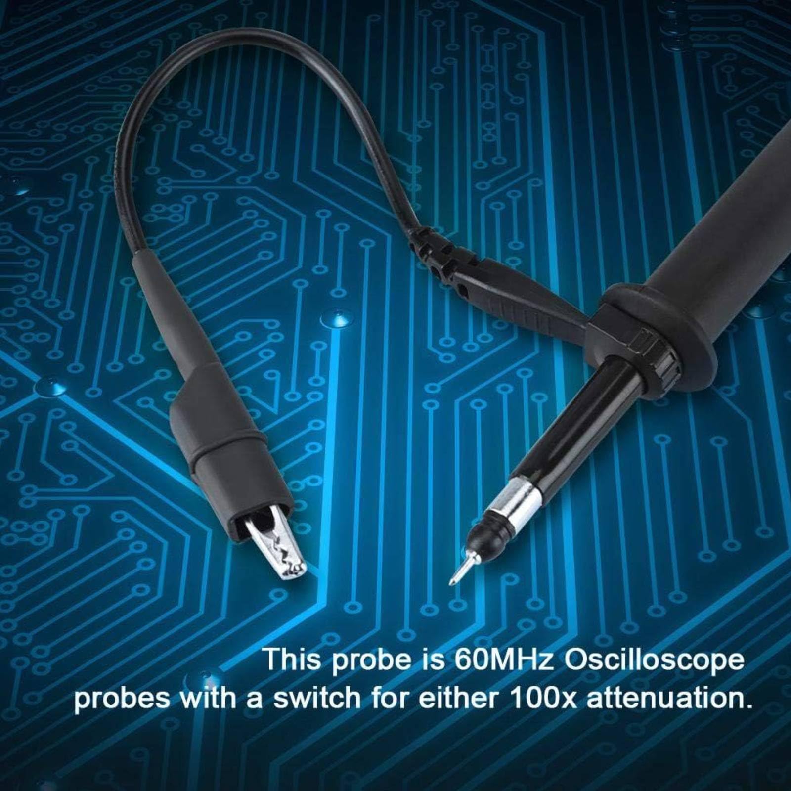 Oszilloskop-Tastkopf-Set, P4060 Hochspannung 2000V 60MHz 1:100 Dämpfung Oszilloskop Probe Kit Digitale Clips Oszilloskopsonde, Universal Oszilloskop Sonde mit Zubehör,für BNC Kopfoszilloskop