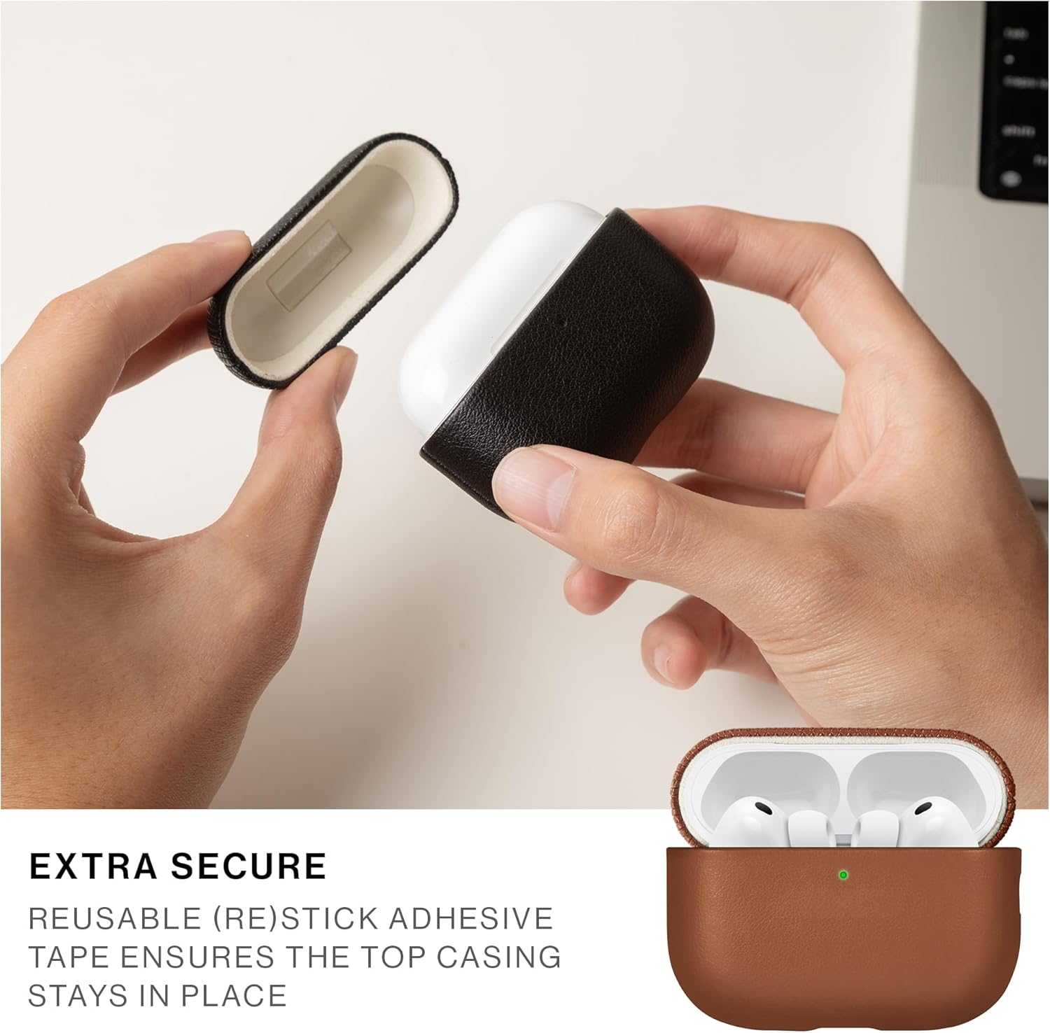 Native Union (Re) Classic Case for AirPods Pro 3 – Premium Resistant & Recycled Materials – Durable Protection – Supports Wireless Chargers – Compatible with AirPods Pro 3 (Tan)