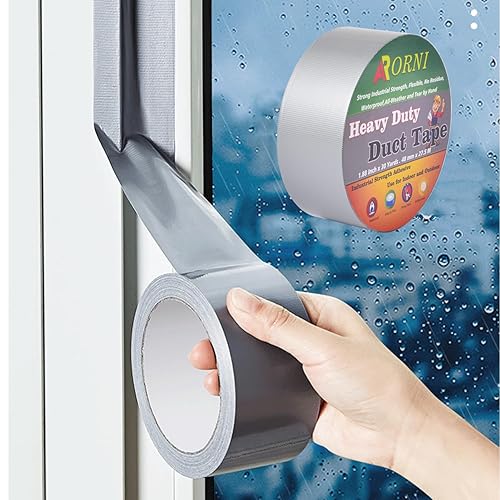 APORNI Cinta adhesiva resistente al agua, cinta plateada, de 1.88 pulgadas, 30 yardas, 11 mil de grosor, fuerte, flexible, sin residuos, resistencia