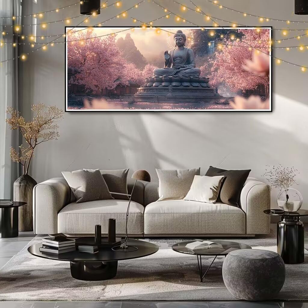 Malarstwo diamentowe 5D "zrób to sam", dla dzieci, małe Zen, kwiat wiśni, obraz do malowania diamentowego, 60 x 120 cm, tworzenie mozaiki według liczb, zestaw do malowania krzyżykowego, obraz dla