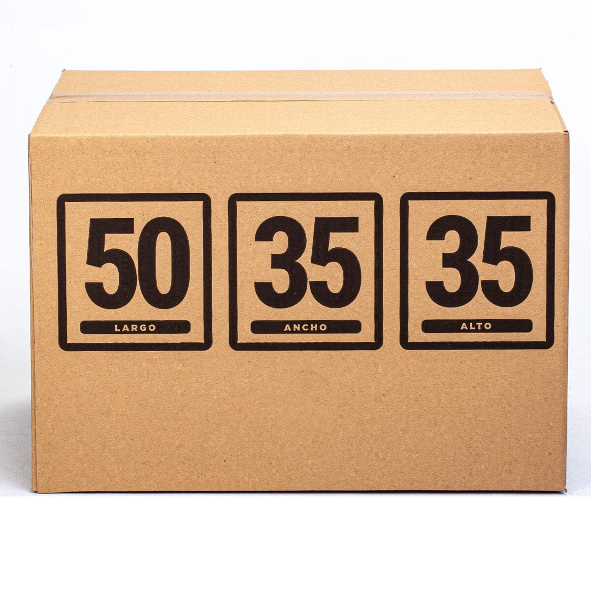 TELECAJAS | 10 Cajas 50x35x35 cm de Cartón Robustas. Mediana para Mudanza con Asas - Ideal Disco Vinilo | Pack de 10 cajas