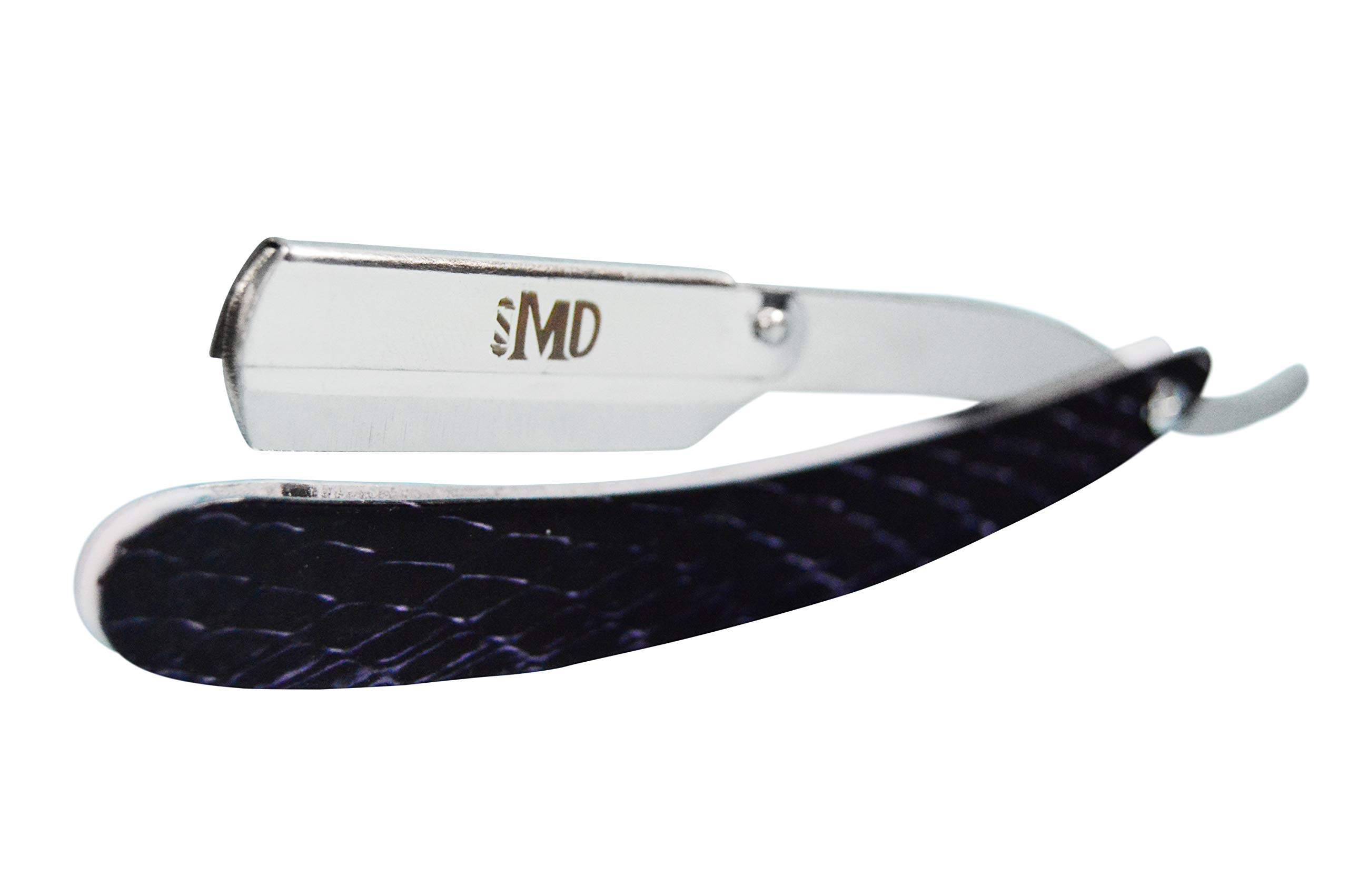 MD® Black Cobra Stainless Steel Shavette Style Straight Razor