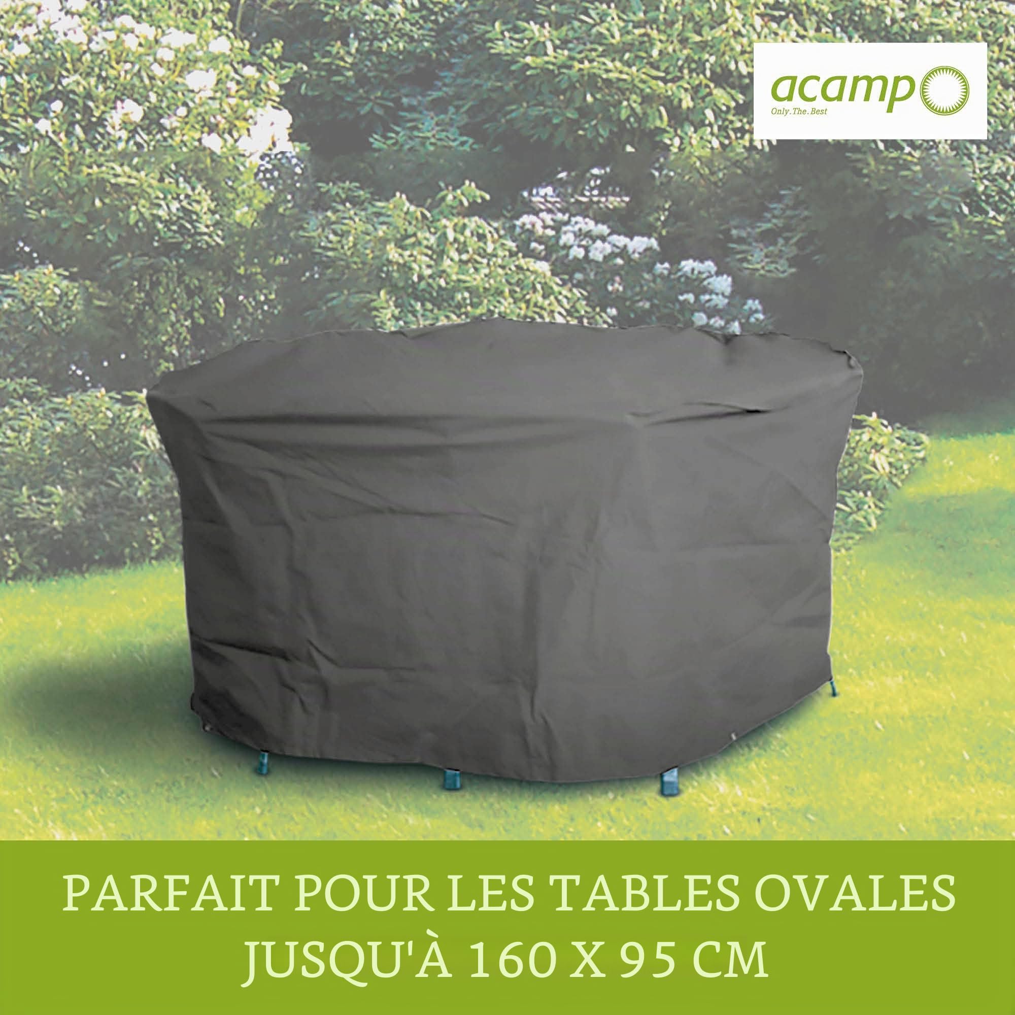 Beo acamp Housse de Protection pour Meubles de Jardin ovales jusqu'à 160 x 95 cm, résistante à la déchirure, Anthracite, Housse de Protection pour Meubles de Jardin résistante à l'hiver