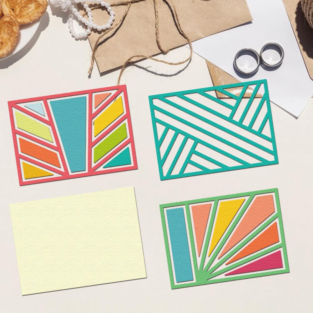 DELORIGIN Slash Frames Cutting Dies Card Making Die Borders Stencil Carbon Steel Die Cuts Card Scrapbooking Embossing Template Metal Dies for Cards Craft Paper Album Invitation Background Panels - Image 4