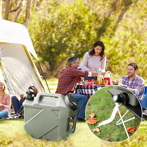 Miniatura 8 de Contenedores de almacenamiento de agua de 10 litros con espita, tanque de almacenamiento de agua para camping, jarra de agua portátil a prueba de
