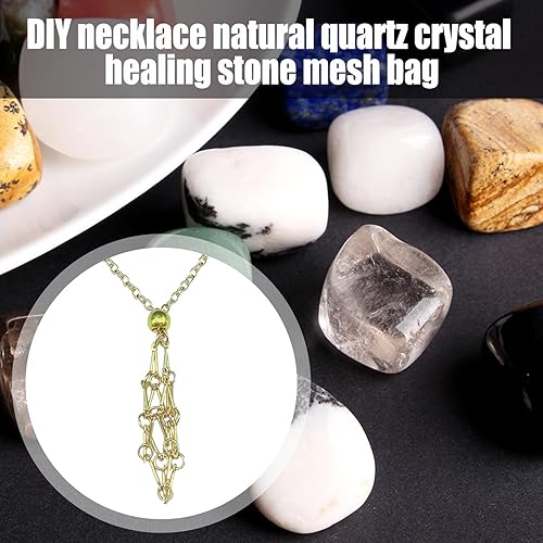 Miniatura 2 de Crystal Holder Necklace, Stainless Steel Crystals Stone Cage, Durable Empty Crystal Holder Necklace, Necklace Cage with Original Ecological Retro