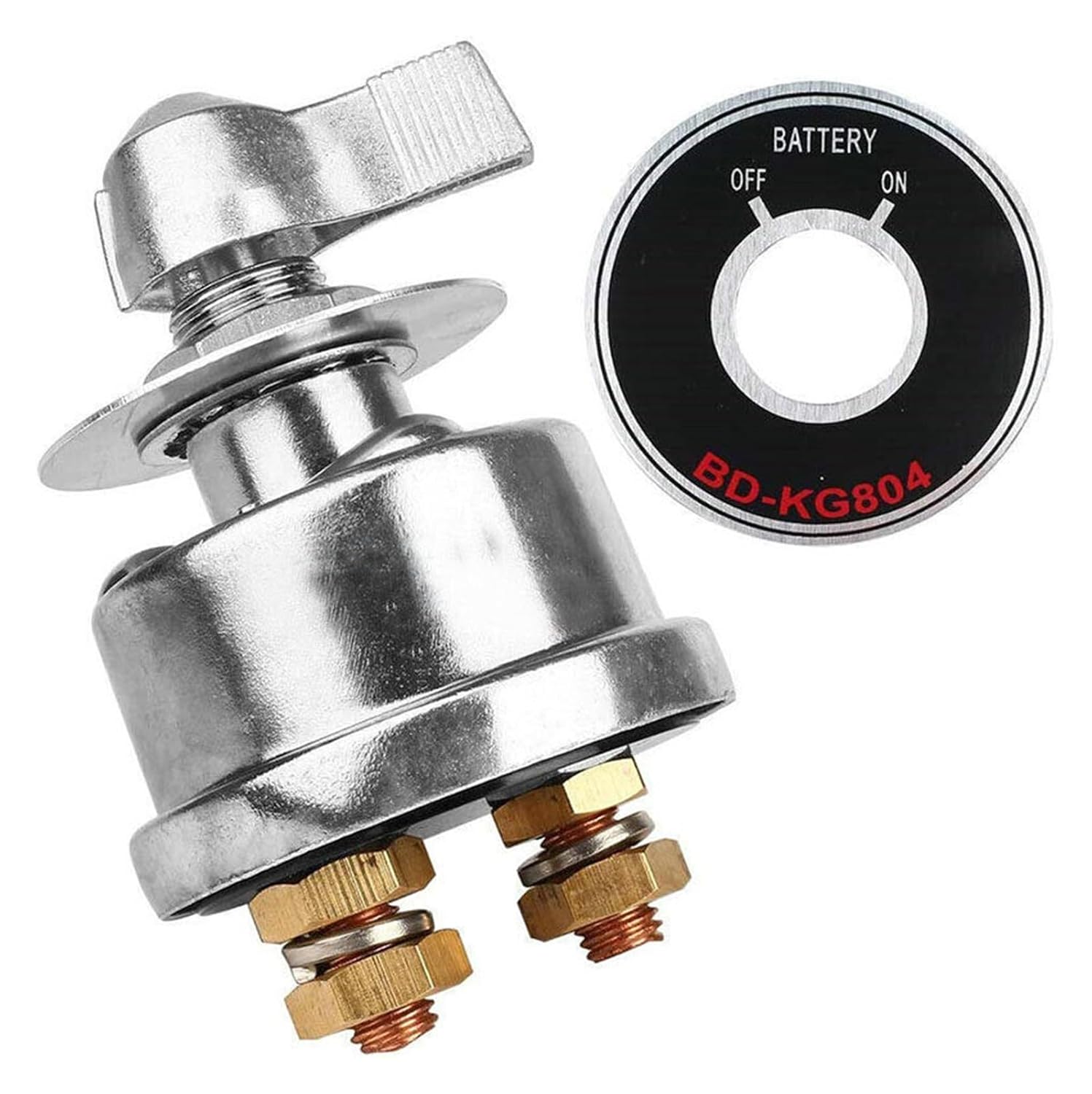 Car Battery Disconnect Switch, High Current Rotary Knob Anti-Leakage Circuit Breaker, Heavy Duty Metal Master Switch for Yacht RV