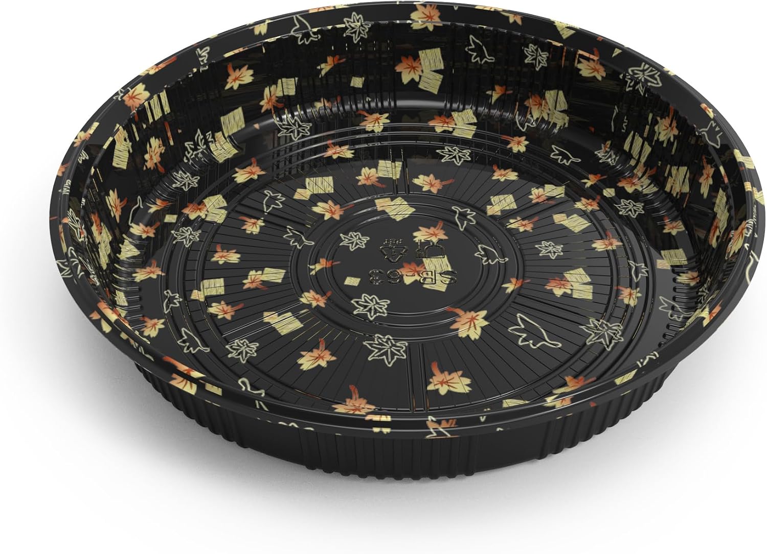 63# 100 Sets Round Sushi Tray,sushi container, diameter 13.0'', Base & Lids, Sushi Container, Party Serving Tray, Take out Tray, Togo, Fruit Tray