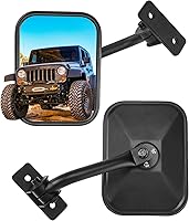 JoyTutus Doors-Off Mirrors for Jeep Wrangler TJ JK JKU 1997-2018 - No Vibration, Quick Release, Easy Install Side View Mirrors