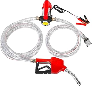 Vevitts Diesel Transfer Pump, 12 Volt Fuel Transfer Pump with Nozzle Hoses for Diesel, Kerosene, Machine, Transformer Oil, Self Priming Fuel Pump DC Electric Diesel Fuel Transfer Pump Kit