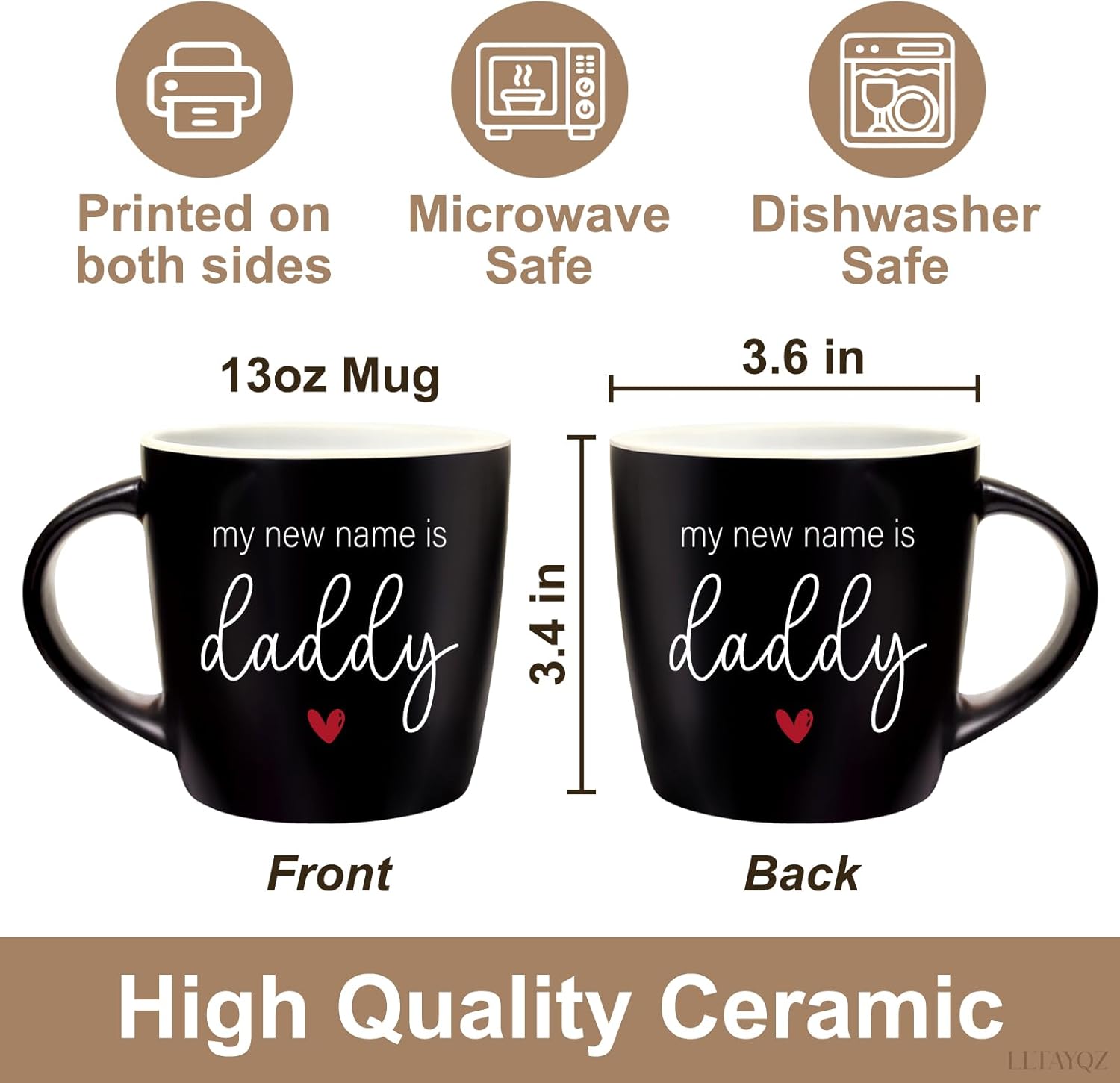 First Time Mommy Daddy to Be Mugs Set Gifts for New Parents, My New Name is mommy/daddy mugs, New Dad Mom Pregnancy Announcement Mug Gift, Mothers Farthers mug gifts for Expecting Parents-37 - Image 2