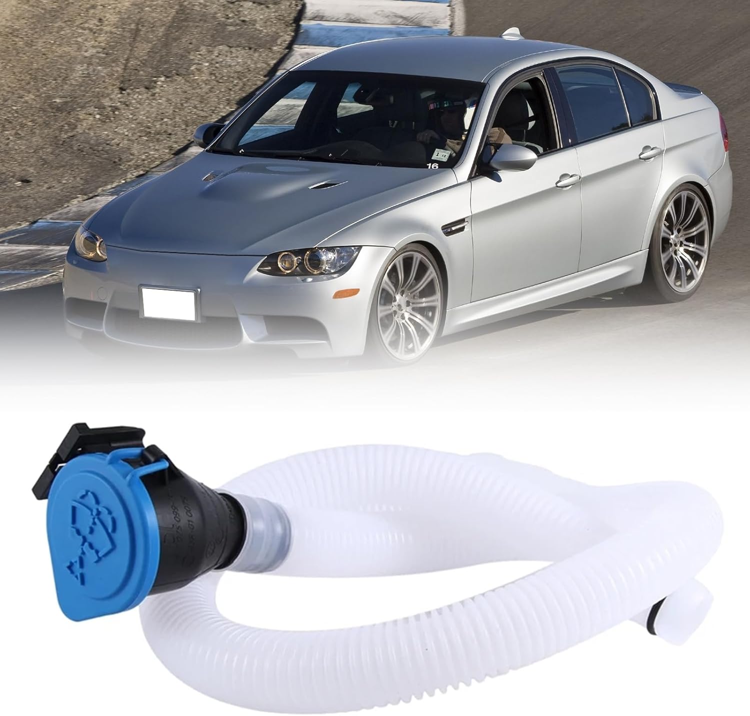 Washer Fluid Reservoir Windshield Filler Pipe for E90 E91 328i 316i 318D 330D 61667135409 Filler Hose Engineered Washer Accessory