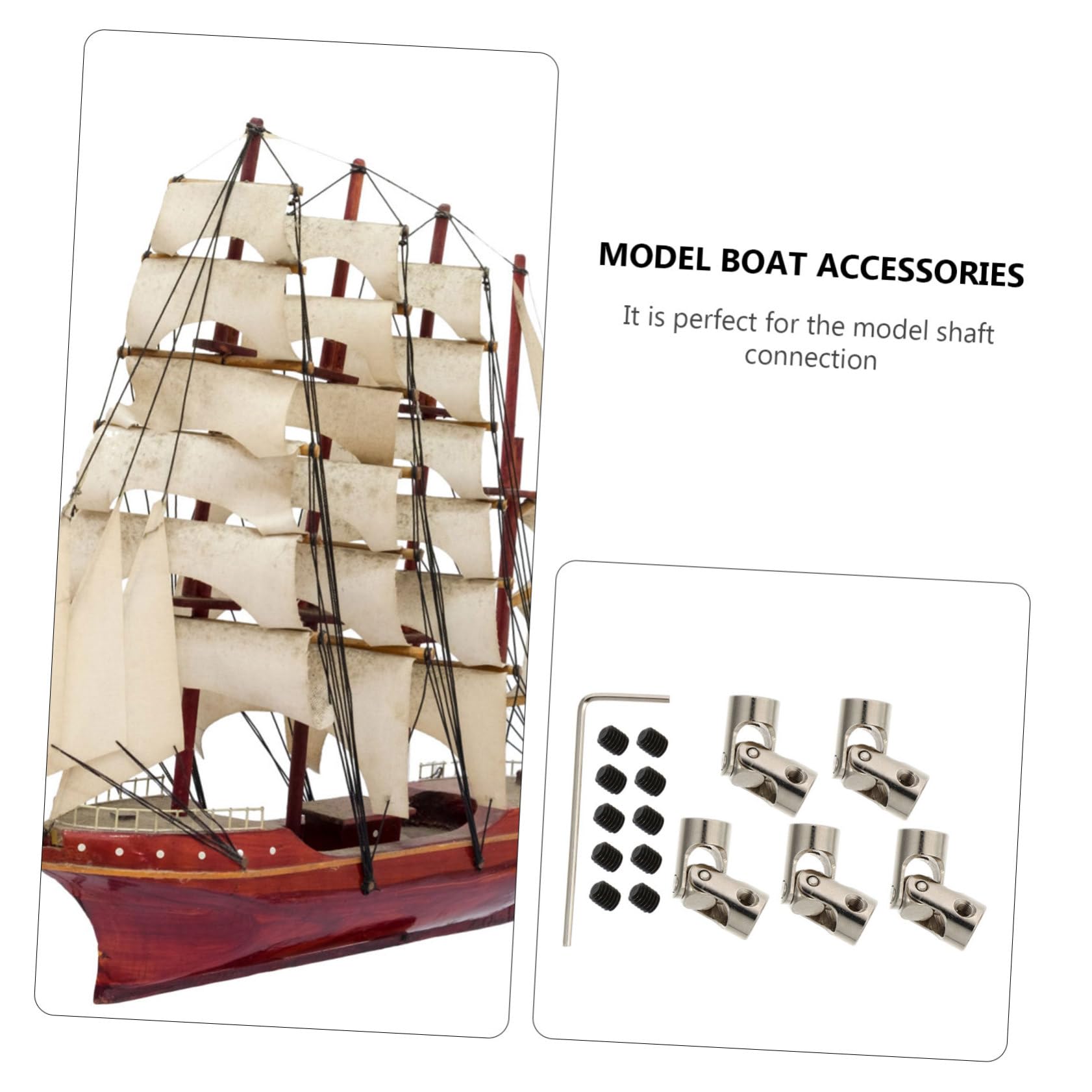 SOLUSTRE 3 Sets Iron Joint Coupling Shaft Coupling Rotatable Connector for Cars Ship Robot Kit