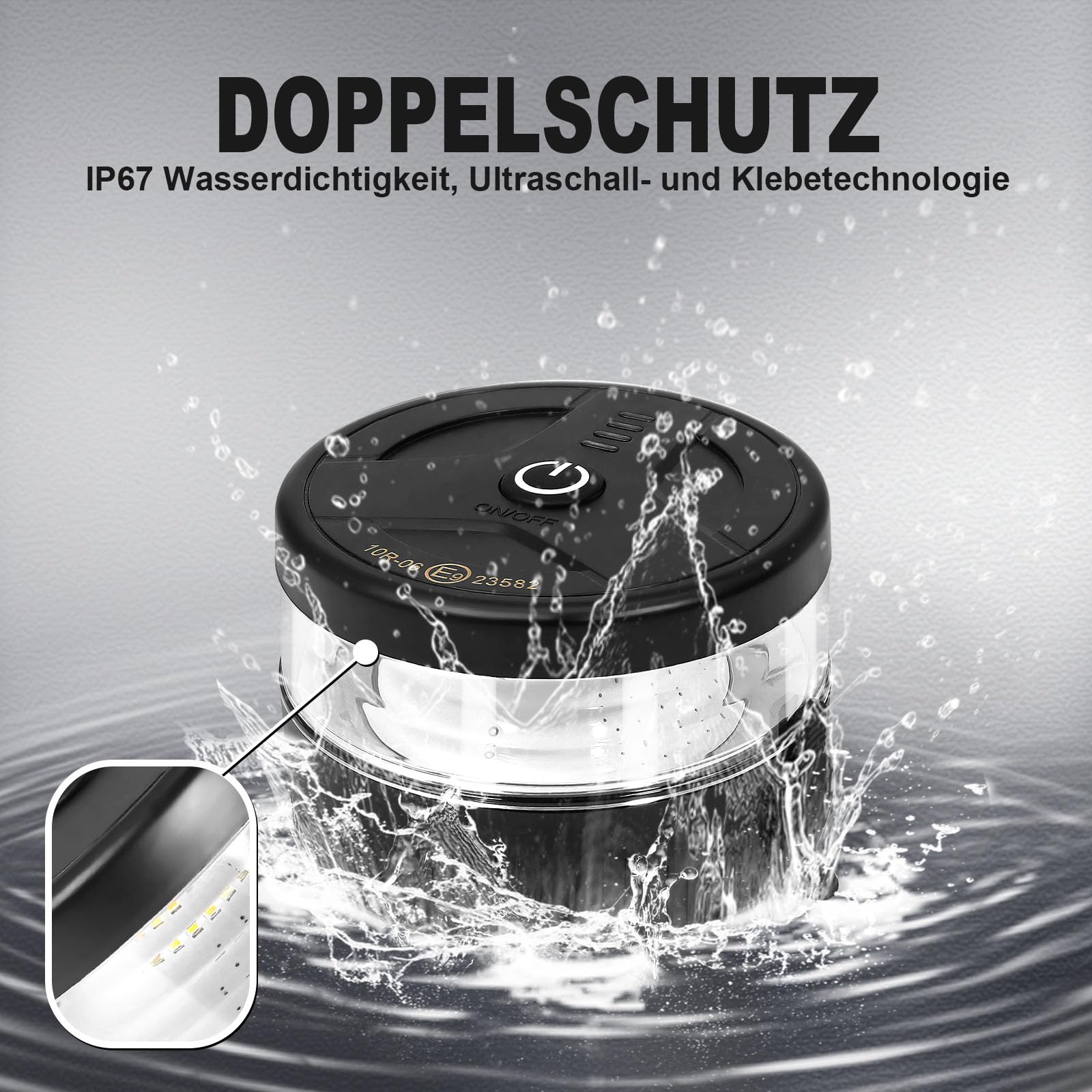 Agrieyes USB-C Rundumleuchte Akku, 32 LED Wiederaufladbare Stroboskoplichter mit Magnet, Mini Gelbe Warnblinkleuchte für Lkw, Fahrzeuge, Traktoren, Tragbar, Wasserdicht Tragbar Wasserdicht