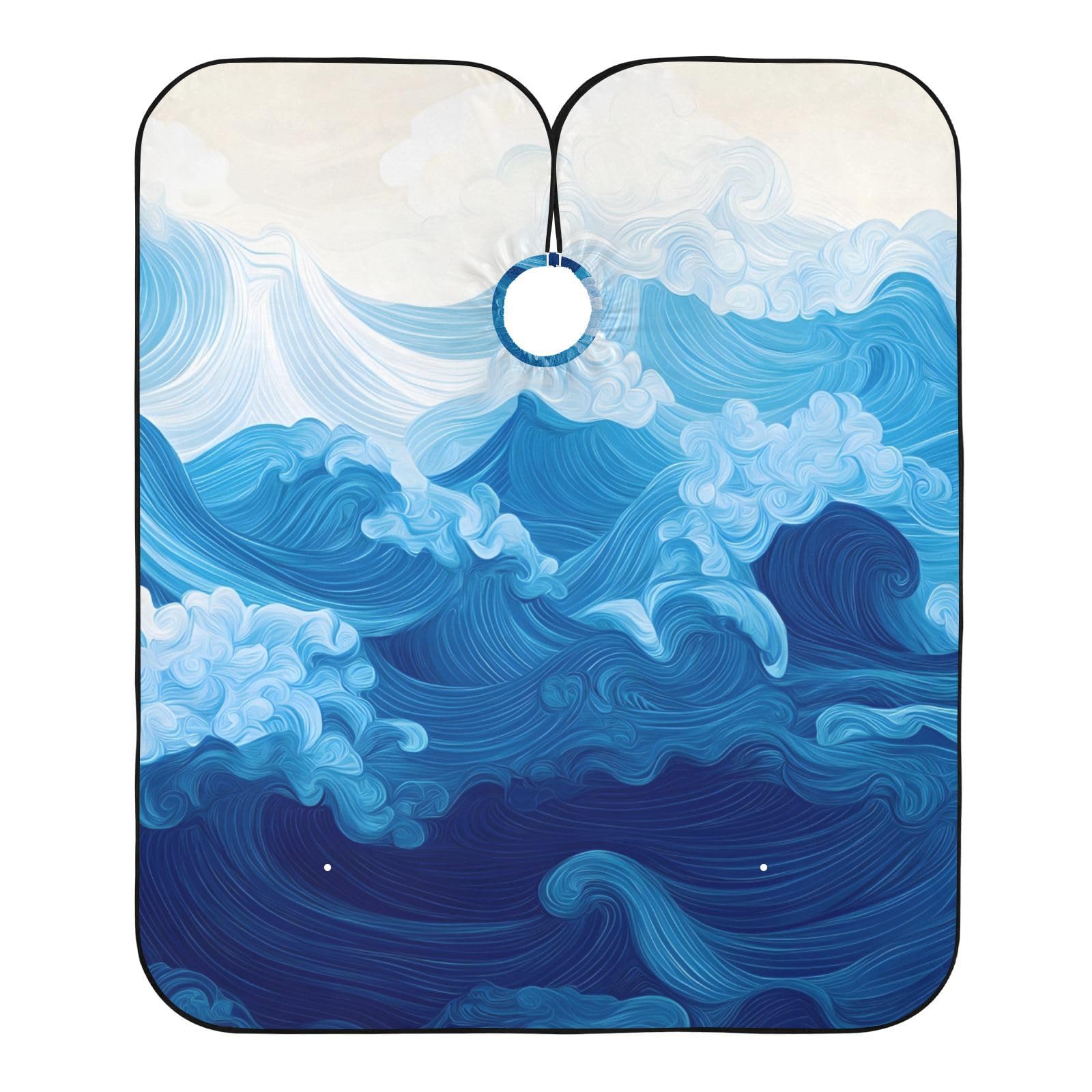 Hezely Sea Wave Hair Dye Cape, Barber Cape for Adults,Waterproof Salon Cape,Waterproof Hairdressing Styling Hair Cutting, 65