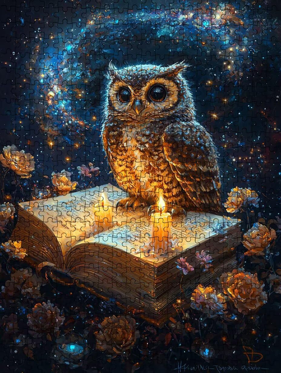 Puzzle 4000 Pezzi, Candela Gufo 3D Puzzle per Adulti Impegnativo, Educa Puzzles Artistico, Divertente E Stimolante Puzzles Decorativo per La Famiglia, Regalo e Decorazione Pareti DX0YL6-526