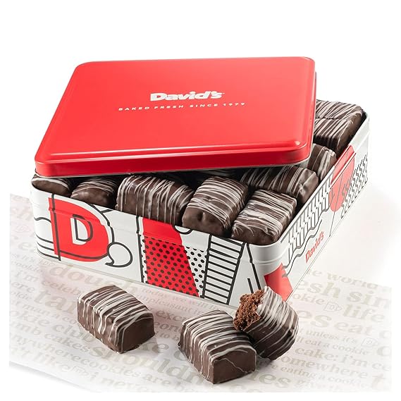 David's Cookies Chocolate Covered Brownie Bites in Gift Tin