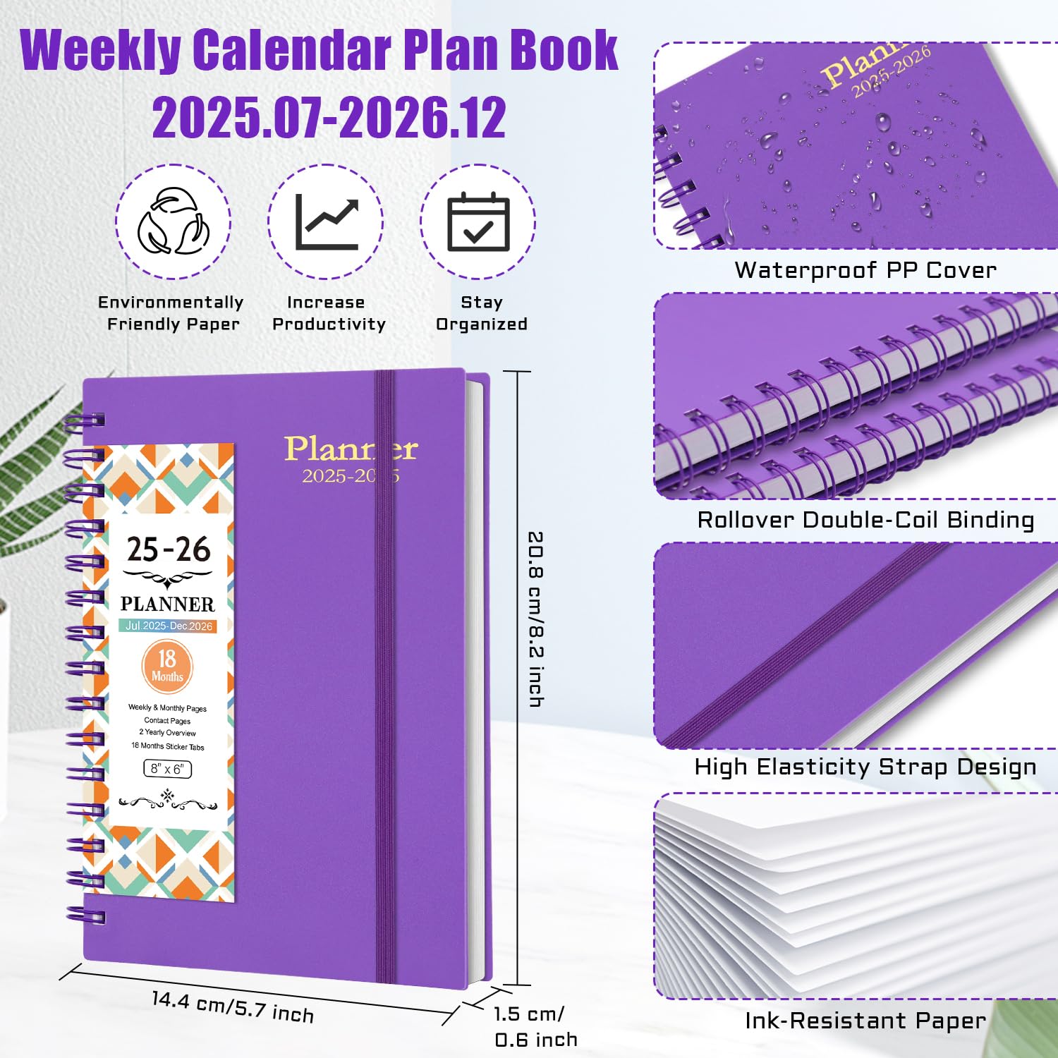 BLESWIN Weekly Planner 2025-2026, 18 Month Monthly Planner from JUL.2025, DEC.2026 - Image 2