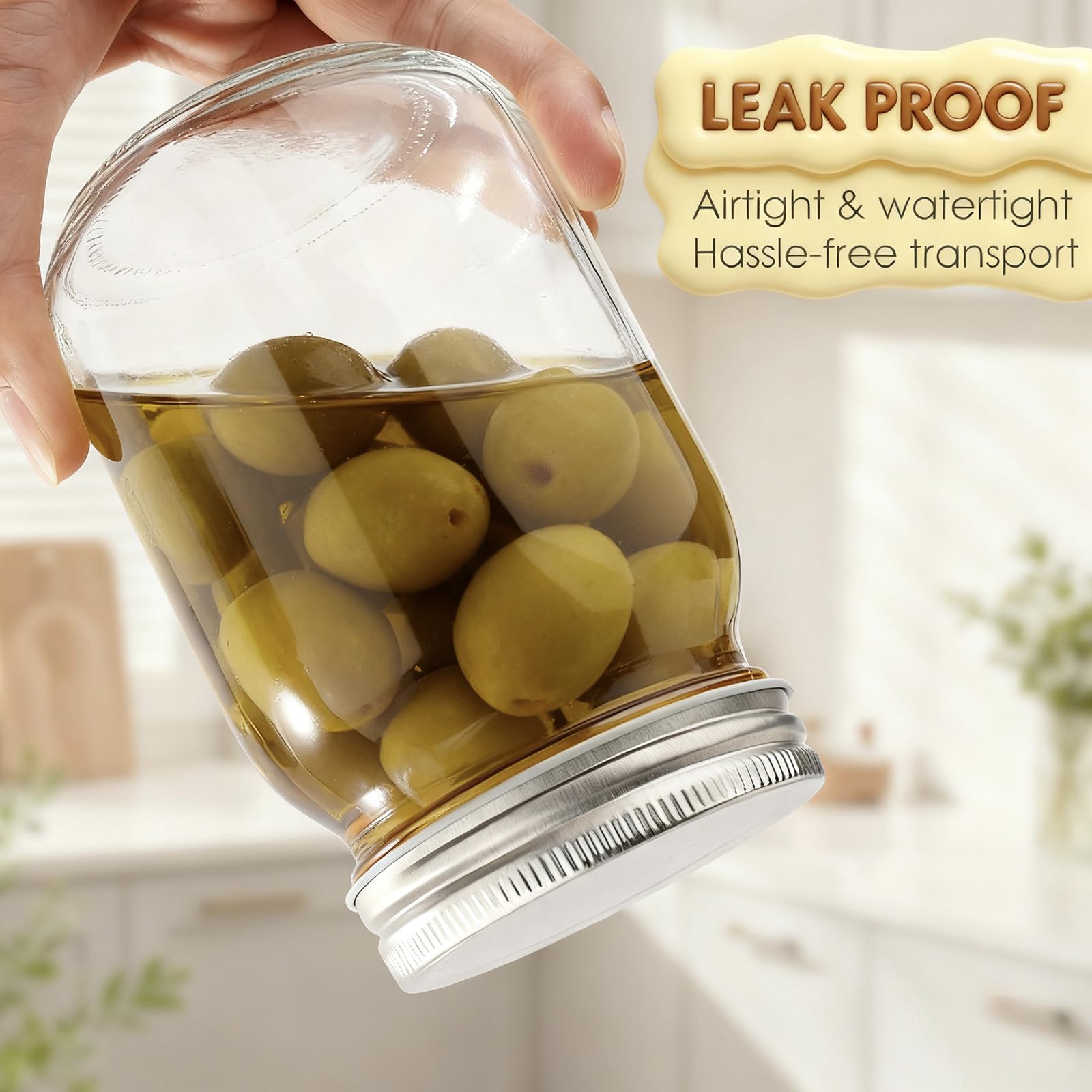 Lot de 6 Bocaux ason Jar 500 l en Verre Avec Couvercle - Herétique