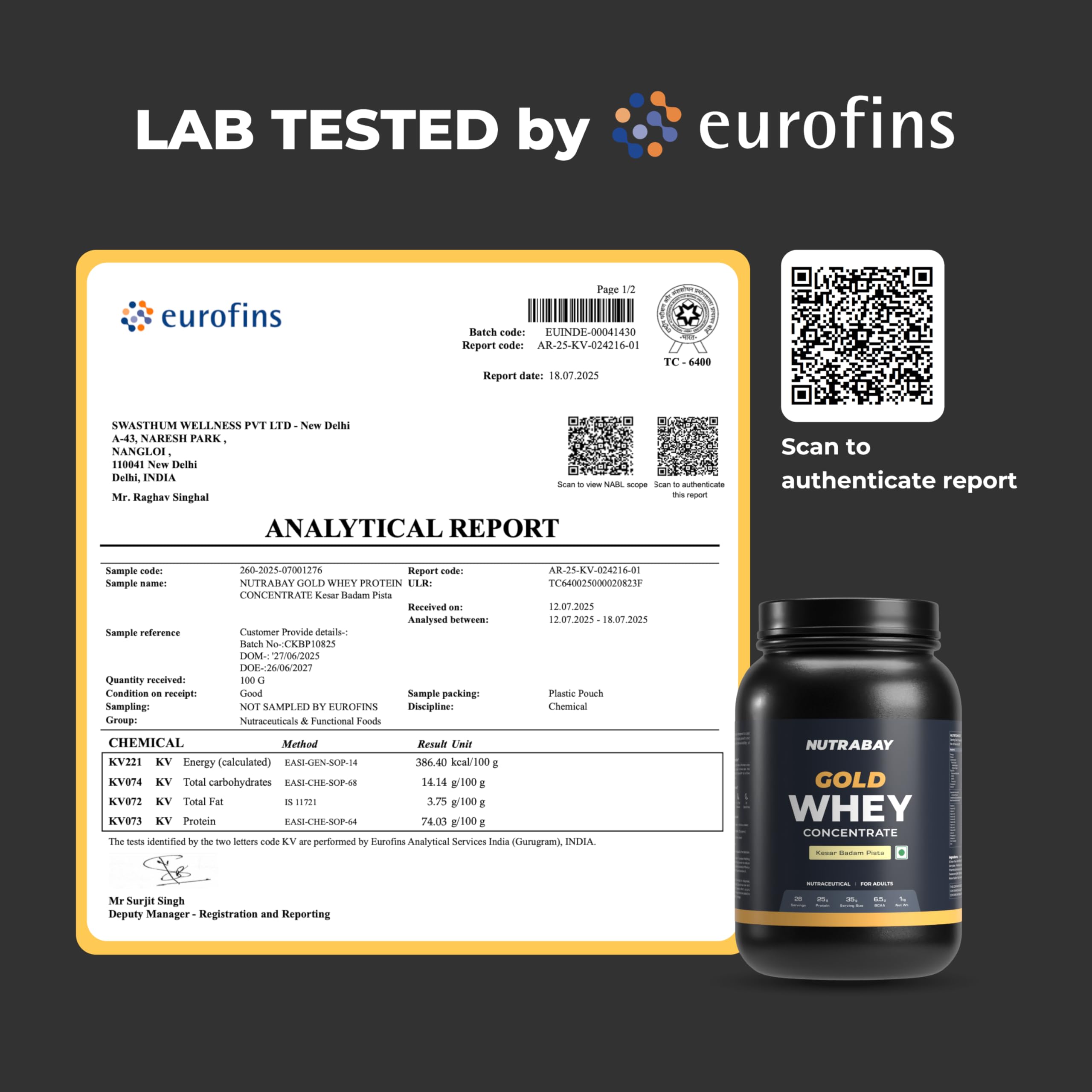 Nutrabay Gold Whey Protein Concentrate with Digestive Enzymes & Vitamin Minerals 25g Protein – Muscle Support & Recovery – 1kg, Kesar Badam Pista | Trustified Certified Authentic 3