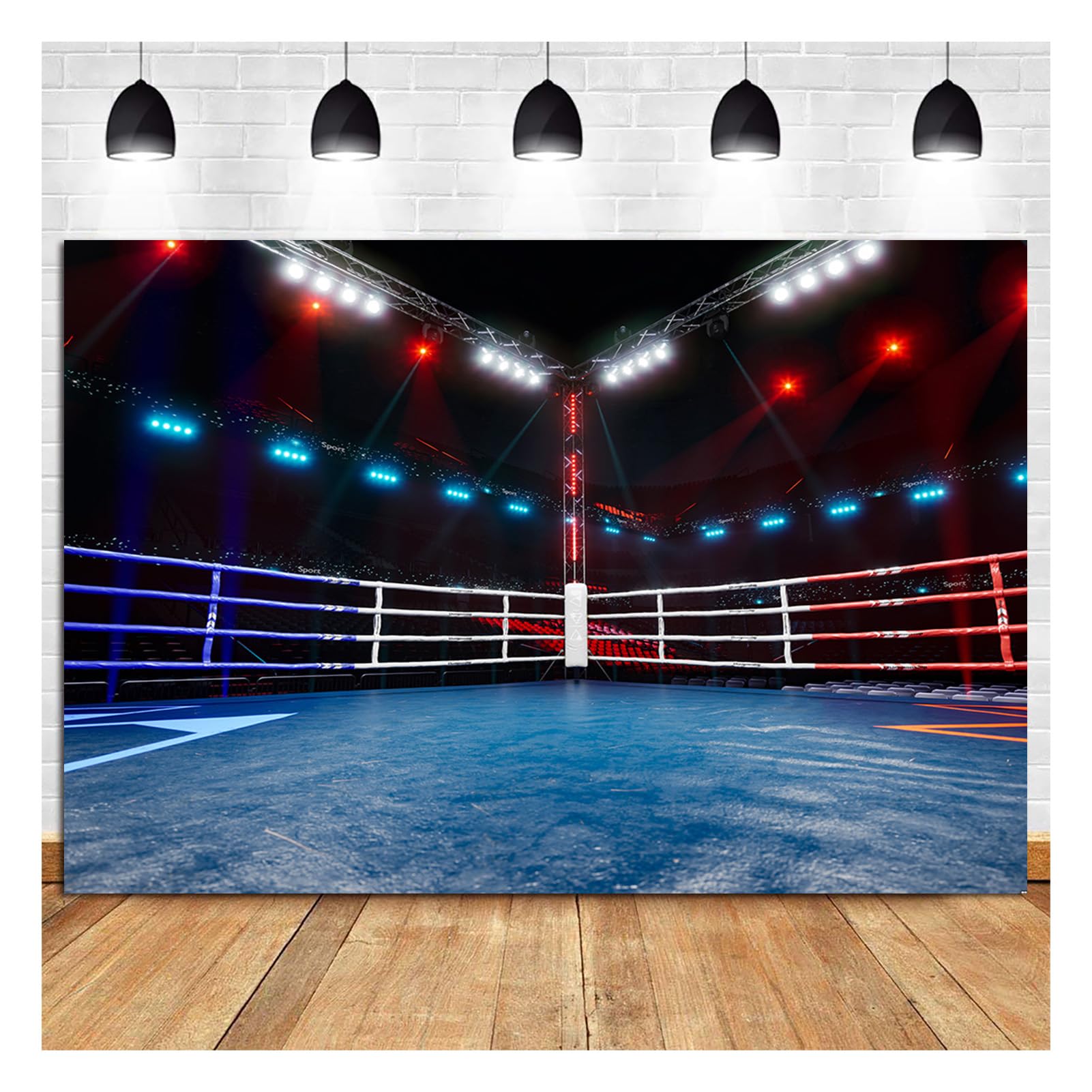 10X8ft Boxing Ring Backdrop Photography Background For Baby Shower, Wrestling Ring For Action Figures Birthday Party Backdrops Photo Booth Prop Decorations Wall Decor Tablecloth - View #4