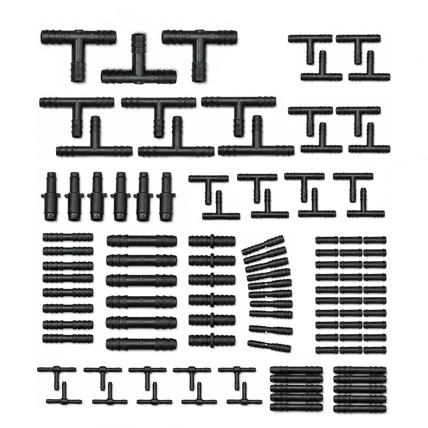 Ucreative 113 PCS Nylon Vacuum Hose Connector Assortment Black