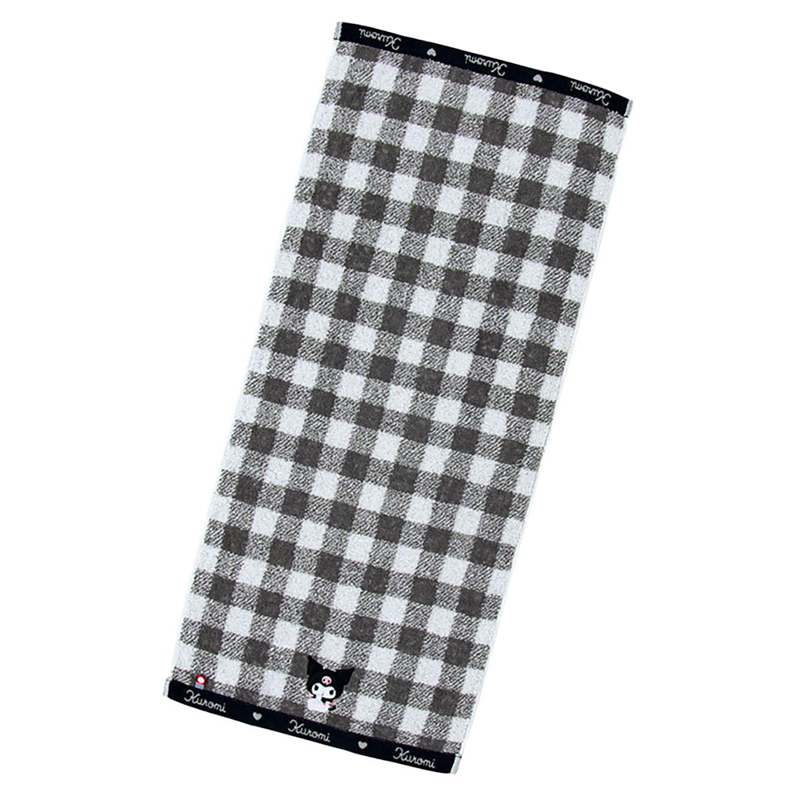 Sanrio Chibi Maruko Chan Imabari Face Towel Black Cotton 13.4x30in Japan