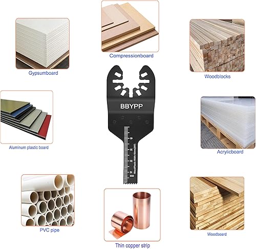 Miniatura 3 de 14 hojas de sierra oscilantes, cuchillas multiherramienta universales profesionales de 3/8 pulgadas para madera, plástico, metal suave, hojas de