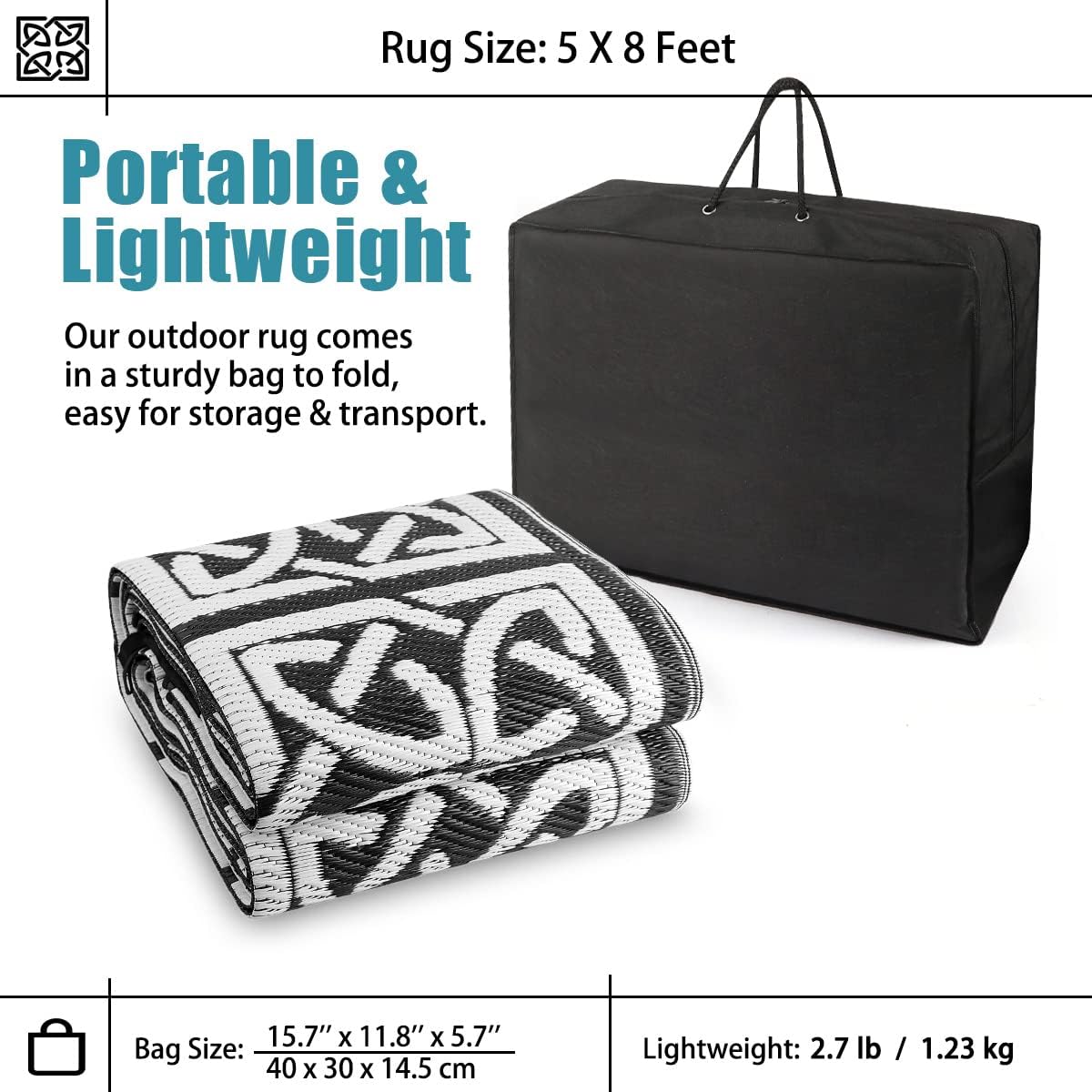 Outdoor Rug for Patio, Waterproof Outdoor Rugs 5'x8' for Patios Clearance, Reversible Indoor Outdoor Rug Carpet, Plastic Straw Rug, Portable Area Rug for RV Camping, Picnic, Beach, Porch, Deck : Everything Else