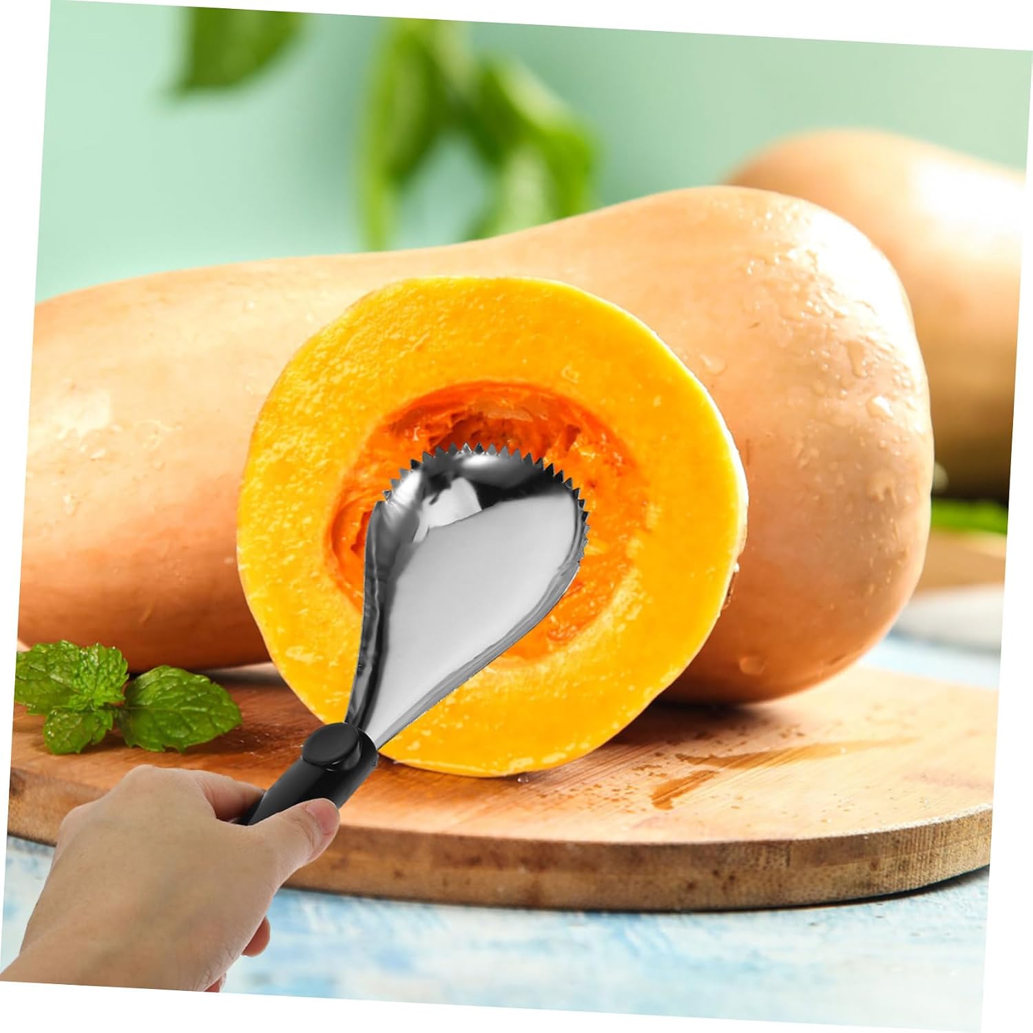 LABRIMP 2pcs Pumpkin Corer and Pulp Separator Manual Core Removing Scoop for Kitchen and Ice Scraping Spoon and Versatile Tool for Fruits and Vegetables