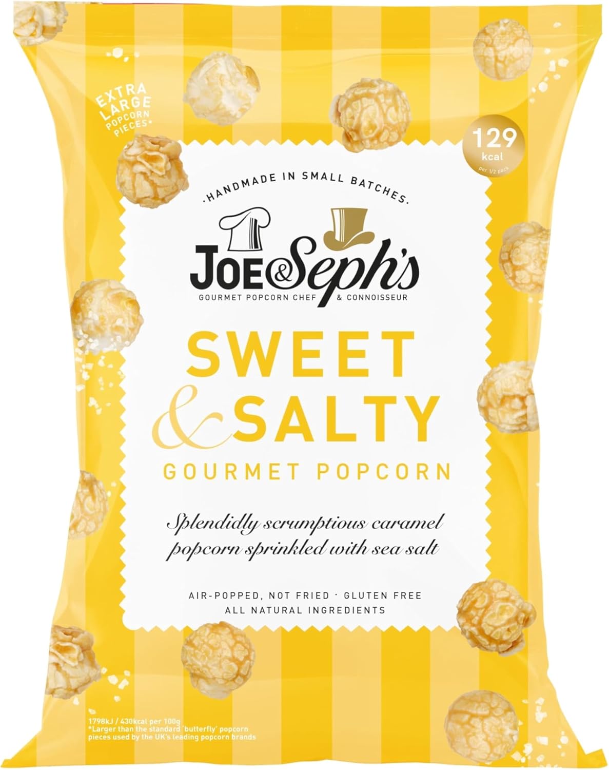 Joe & Seph's Sweet & Salty Popcorn 1x22g, gourmet popcorn, for everyday snacking, for on the go snacks
