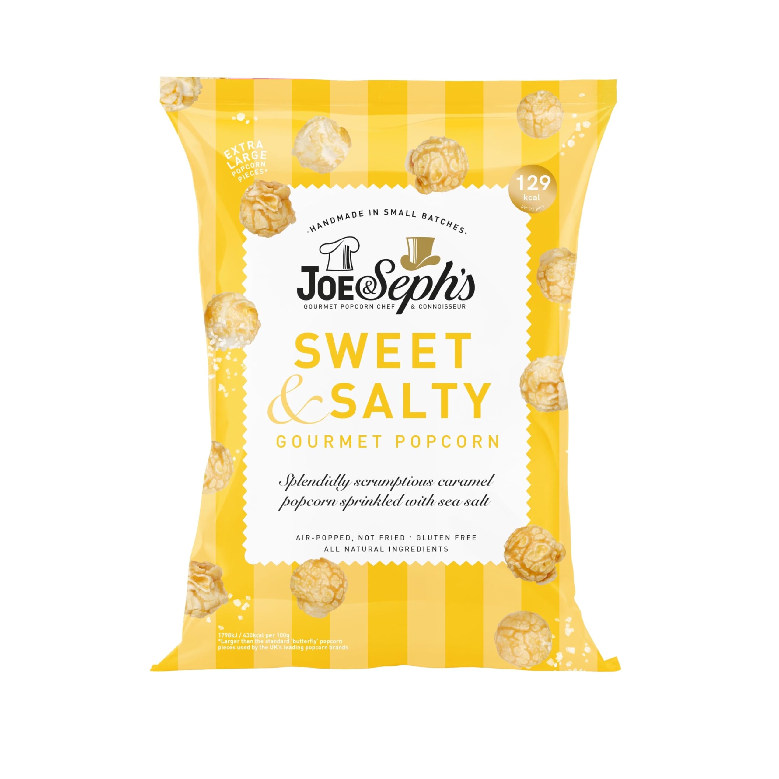 Joe & Seph's Sweet & Salty Popcorn (1x22g), gourmet popcorn, for everyday snacking, for on the go snacks
