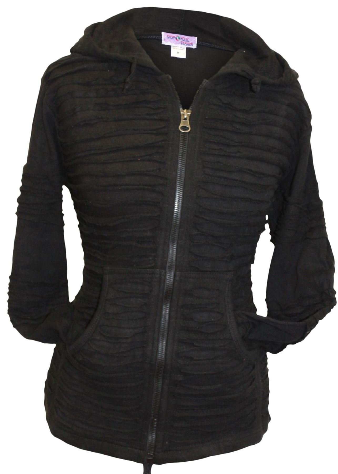 SHOPOHOLIC FASHION Kapuzenpullover mit Geschlitztem Rasiermesserschnitt für Damen