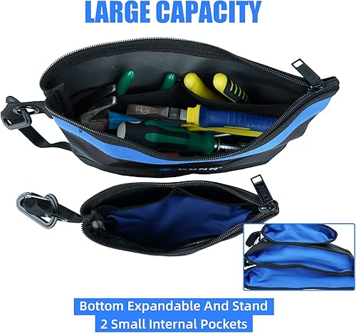 Miniatura 9 de KUNN Bolsa de herramientas para electricista con cinturón y pequeñas bolsas de herramientas de lona con cremallera