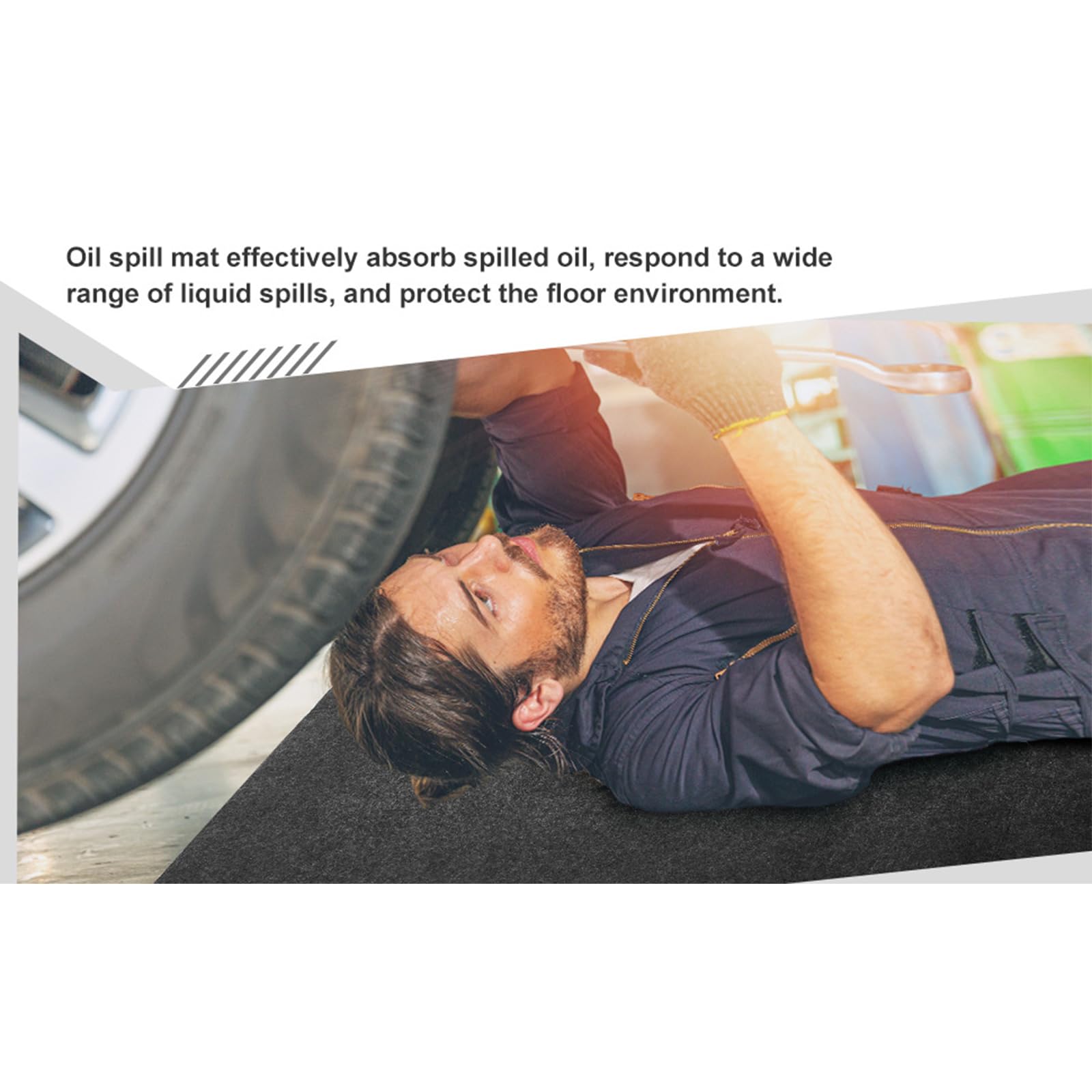 Alfombrilla de fieltro antideslizante para taller de coche, baño, seguridad y uso en la cocina, 178 x 178 cm, antifatiga