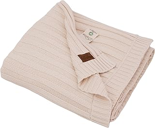 100% Organic Cotton Knit Blanket Denise -Soft and Lightweight, Breathabl...