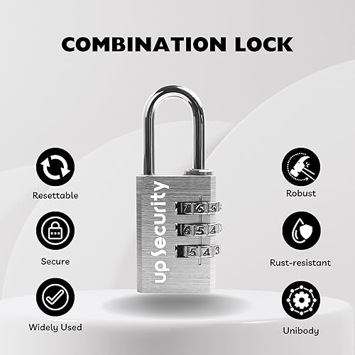 Miniatura 3 de Cerradura de casillero con código, cerradura de combinación de 3 dígitos para casillero, unidad de almacenamiento, combinación de candado