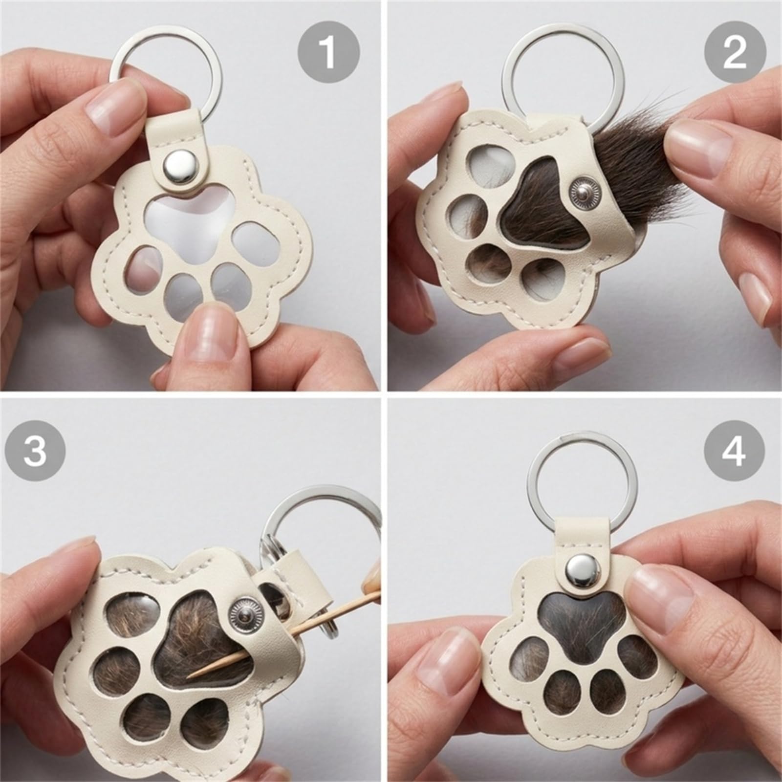 Stellini Fellmory Anhänger – Haustier Andenken Anhänger & Tierhaar für Hund Katze, Pfotenförmig Erinnerungsanhänger, Geschenk für Tierliebhaber