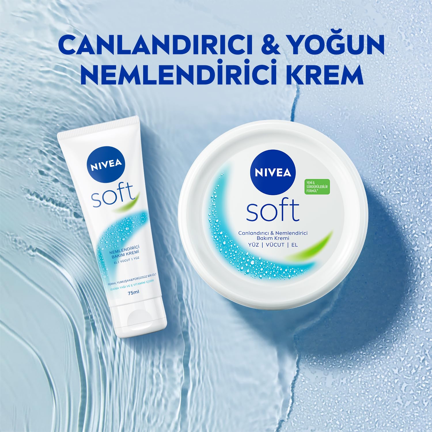 NIVEA Soft Nemlendirici Bakım Kremi 300 ml, 48 Saat Nemlendirme, Jojba Yağı,E Vitamini, Yüz,El,Vücut İçin,Paraben İçermez 2li paket