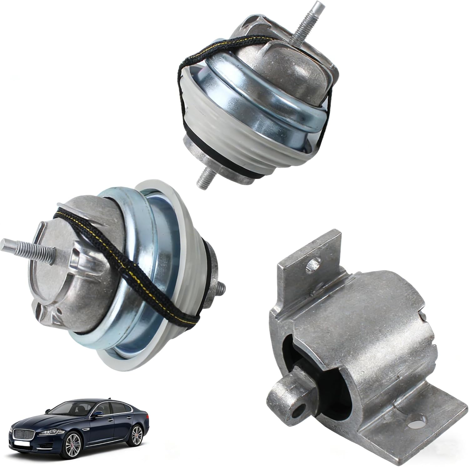 PANGOLIN 3PCS Engine Motor Mount Left Right & Trans Mount C2P17845 C2D38505 Engine Mount for 2009 2010 2011 2012 2013 Jaguar XF XJ 5.0L 4.2L Aftermarket Parts