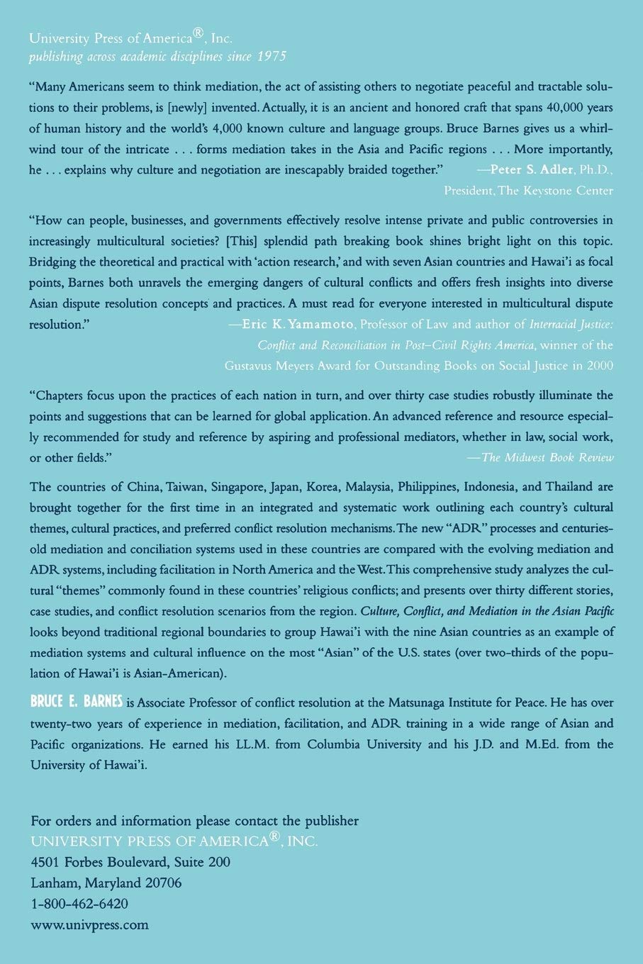 Culture, Conflict, and Mediation in the Asian Pacific