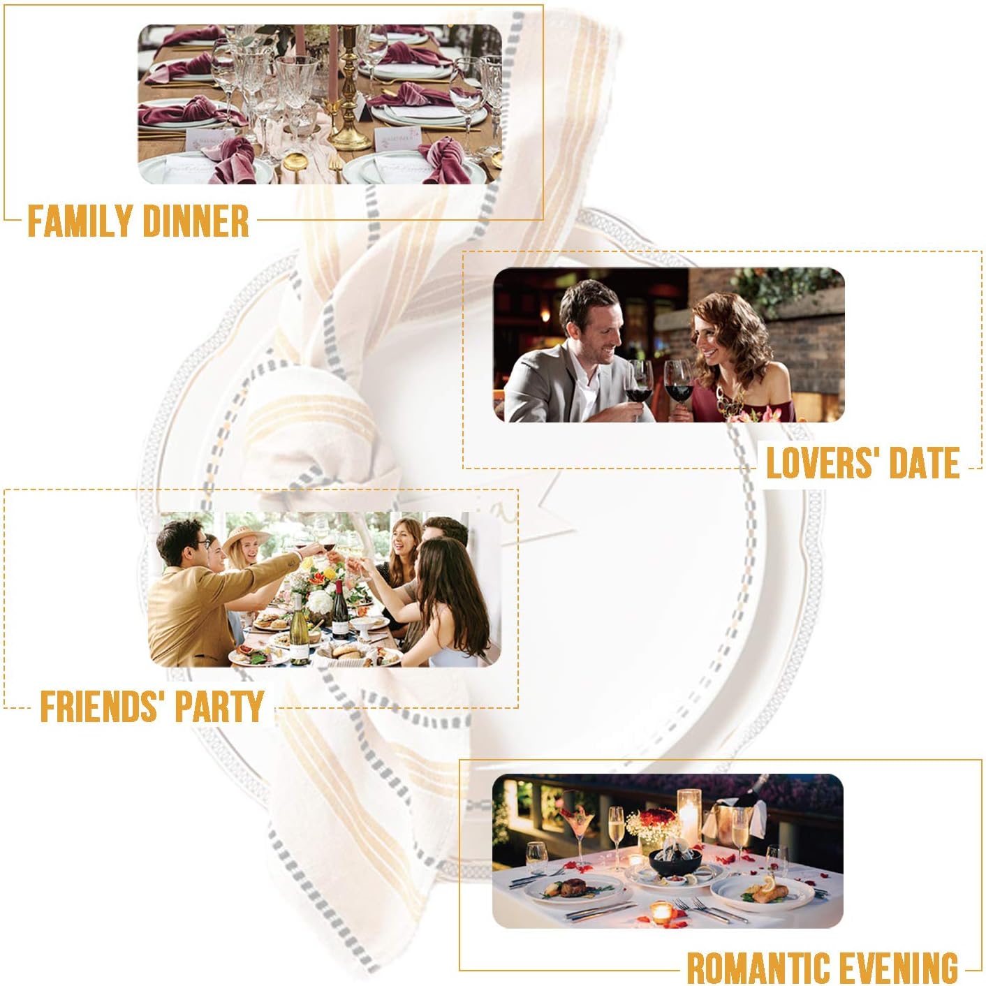 Black Friday Clearance Fanutopie Napkin-Rings Holder Set-of-6 Metal for Valentine's Thanksgiving Day Christmas Family Wedding Party Butterfly-Shape Dinner Dining Table Gold