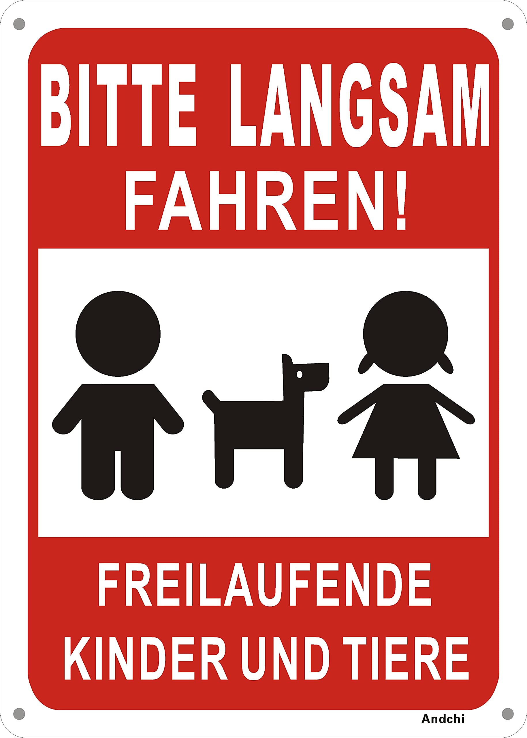 Segnale Di Rallentamento, Bambini E Animali Domestici Che Giocano Confezione Da 2 18 X 12 Pollici Pellicola Riflettente Di Qualit Ingegneris~p122047004