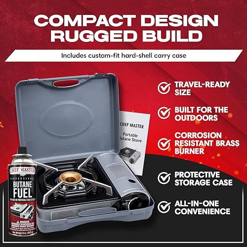 Miniatura 4 de Chef-Master 90011 1 quemador de butano, rango cubierta - 9,925 BTU