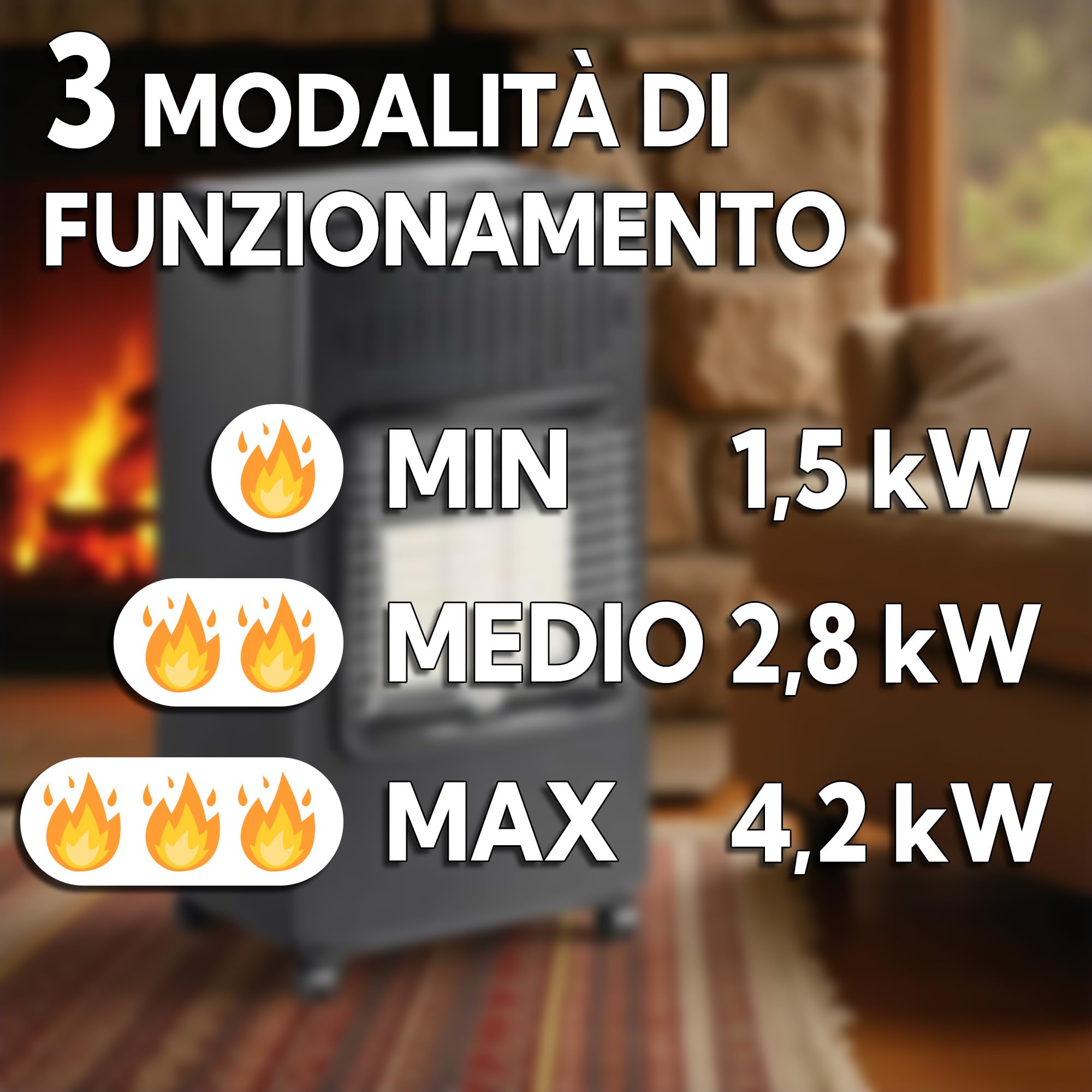 Sicignano - Estufa de infrarrojos GLP Camilla Negra de 3 ladrillos, potencia ajustable 1,5 – 4,2 kW, encendido piezoeléctrico, con manguera, bridas y regulador, calefacción interior