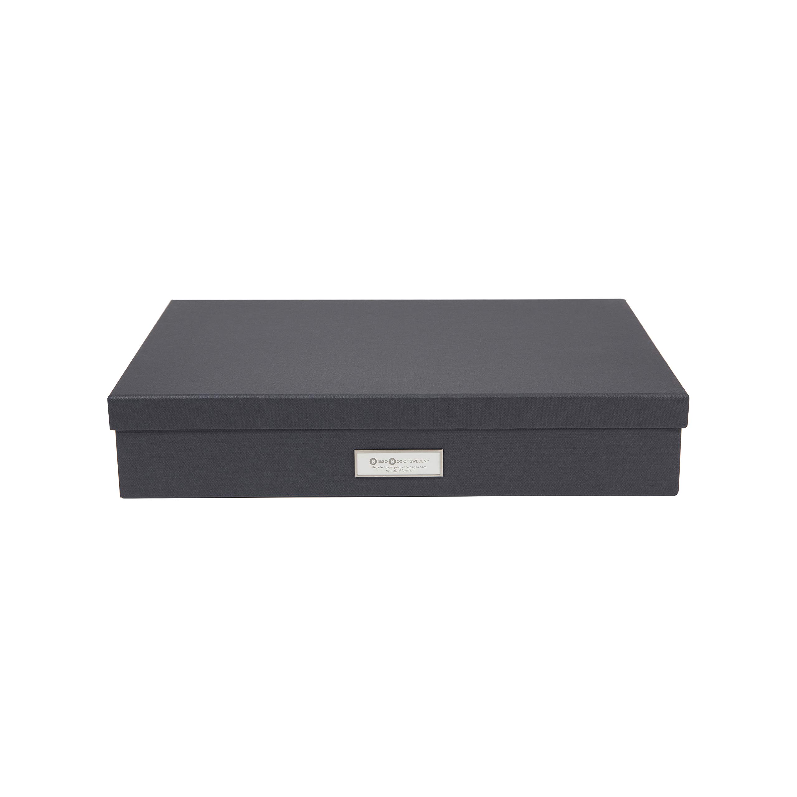 Bigso Box of SwedenSverker Fiberboard Legal/Art Storage 3.3 x 17.1 x 12.2 in, Dark Grey